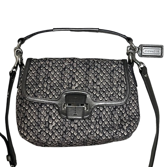 Coach Taylor Snake Print Flap Crossbody Purse - Picture 2 of 11